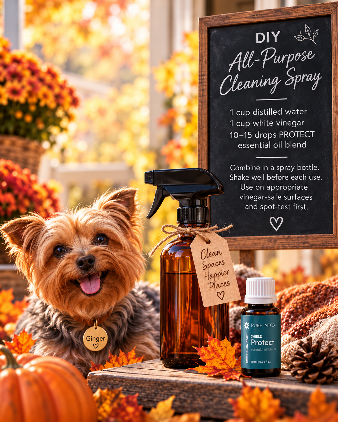 DIY Fall Refresh Cleaning Spray with PROTECT Essential Oil Blend
