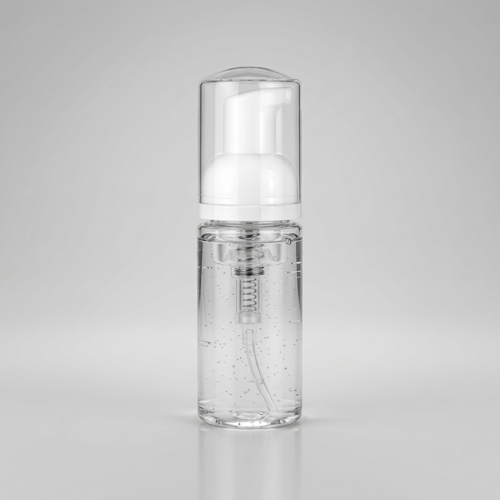 Clear PET Bottle with White Foamer Pump — 50 mL