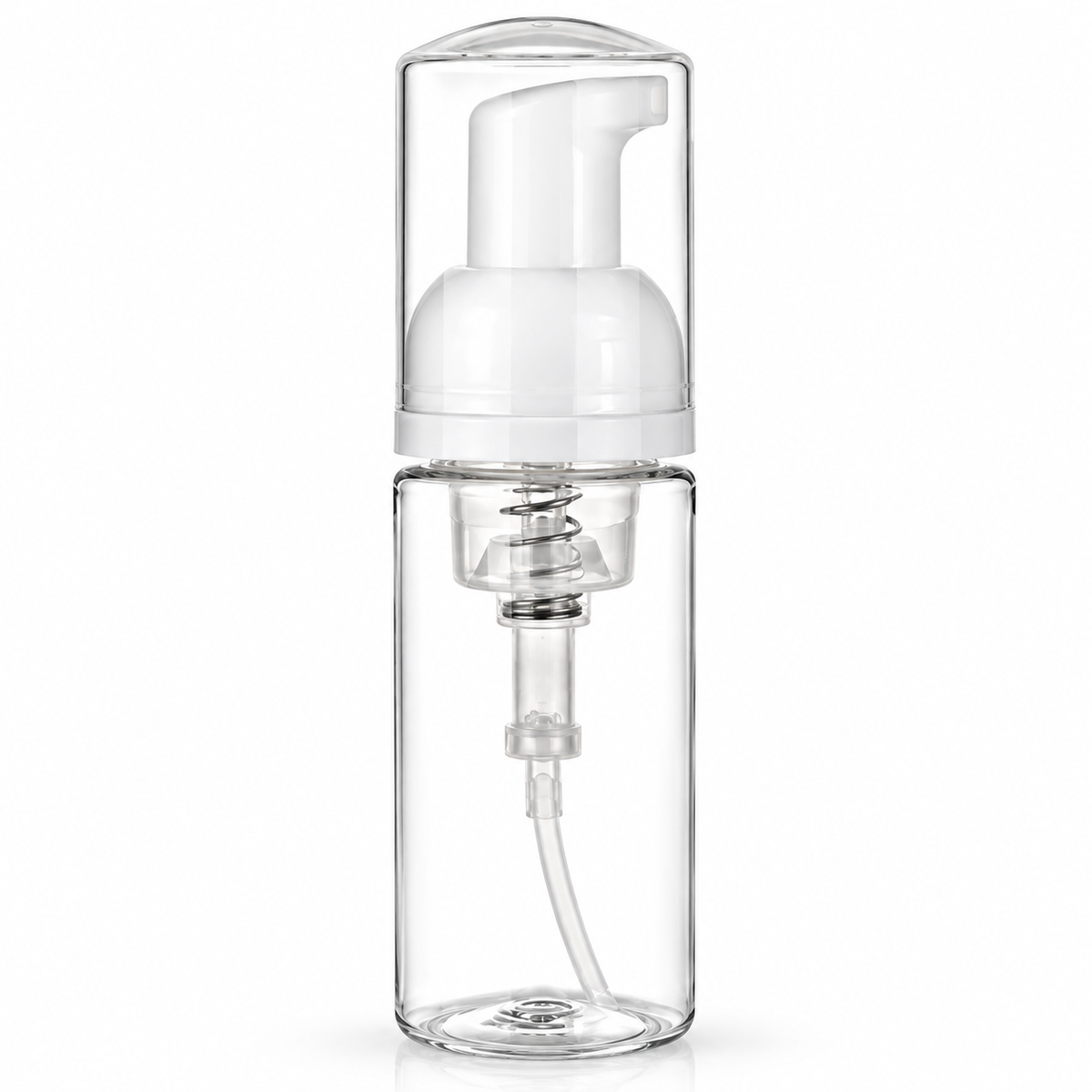 Clear PET Bottle with White Foamer Pump — 50 mL