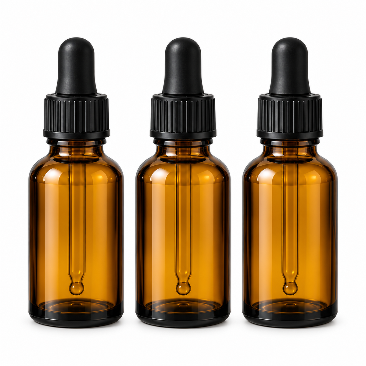 Amber Apothecary Glass Bottles