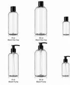 Clear PET Bottles | Black Cap or Pump
