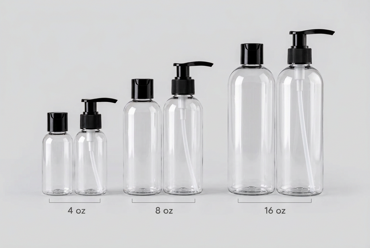 Clear PET Bottles | Black Cap or Pump