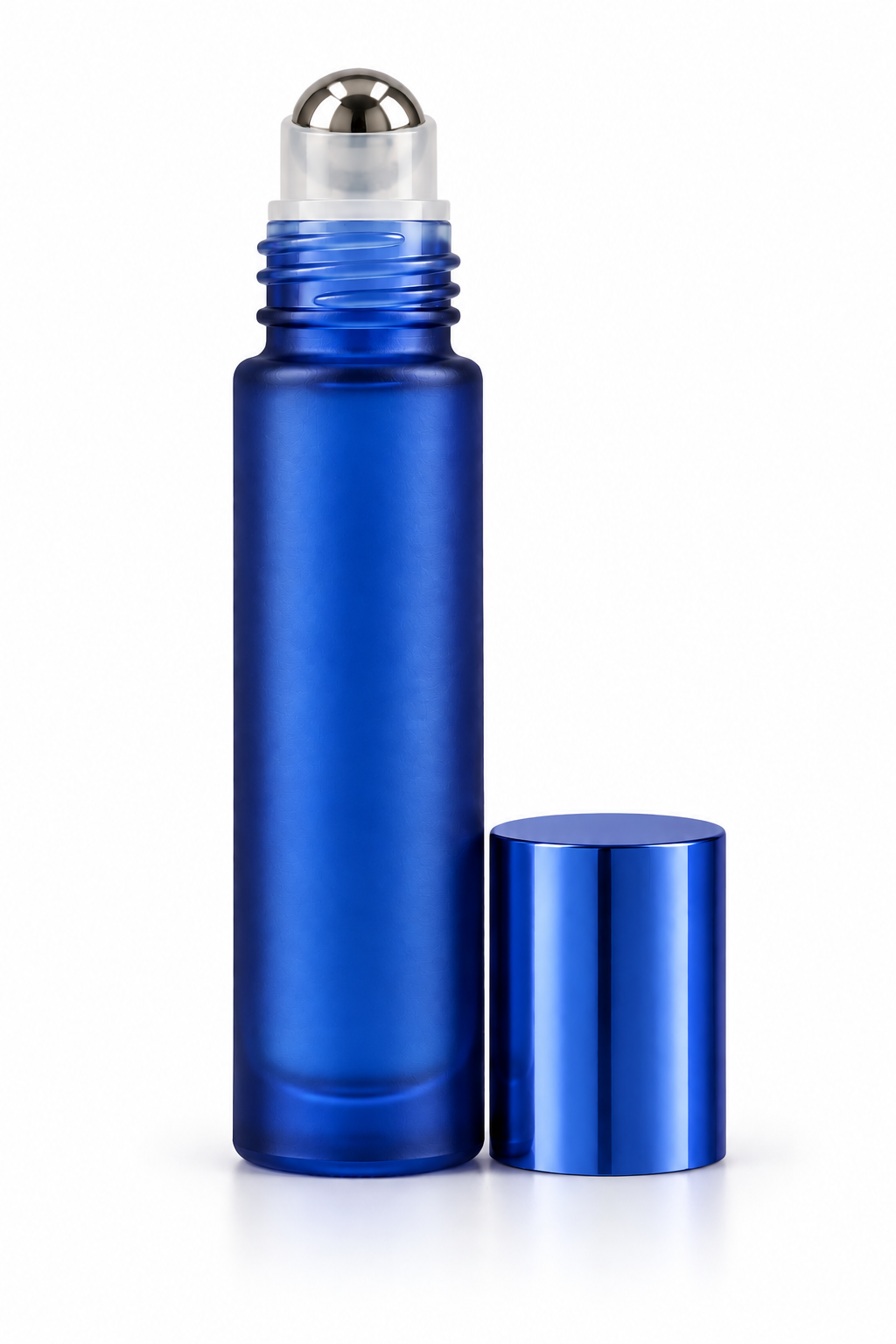 10 mL Matte Glass Roll-On Bottle – Cobalt Blue
