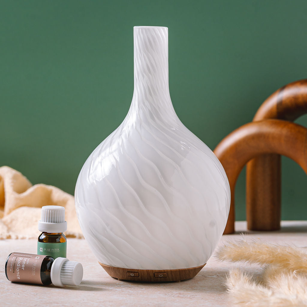 Maui Glass Diffuser | "Waves & Gold Etching"