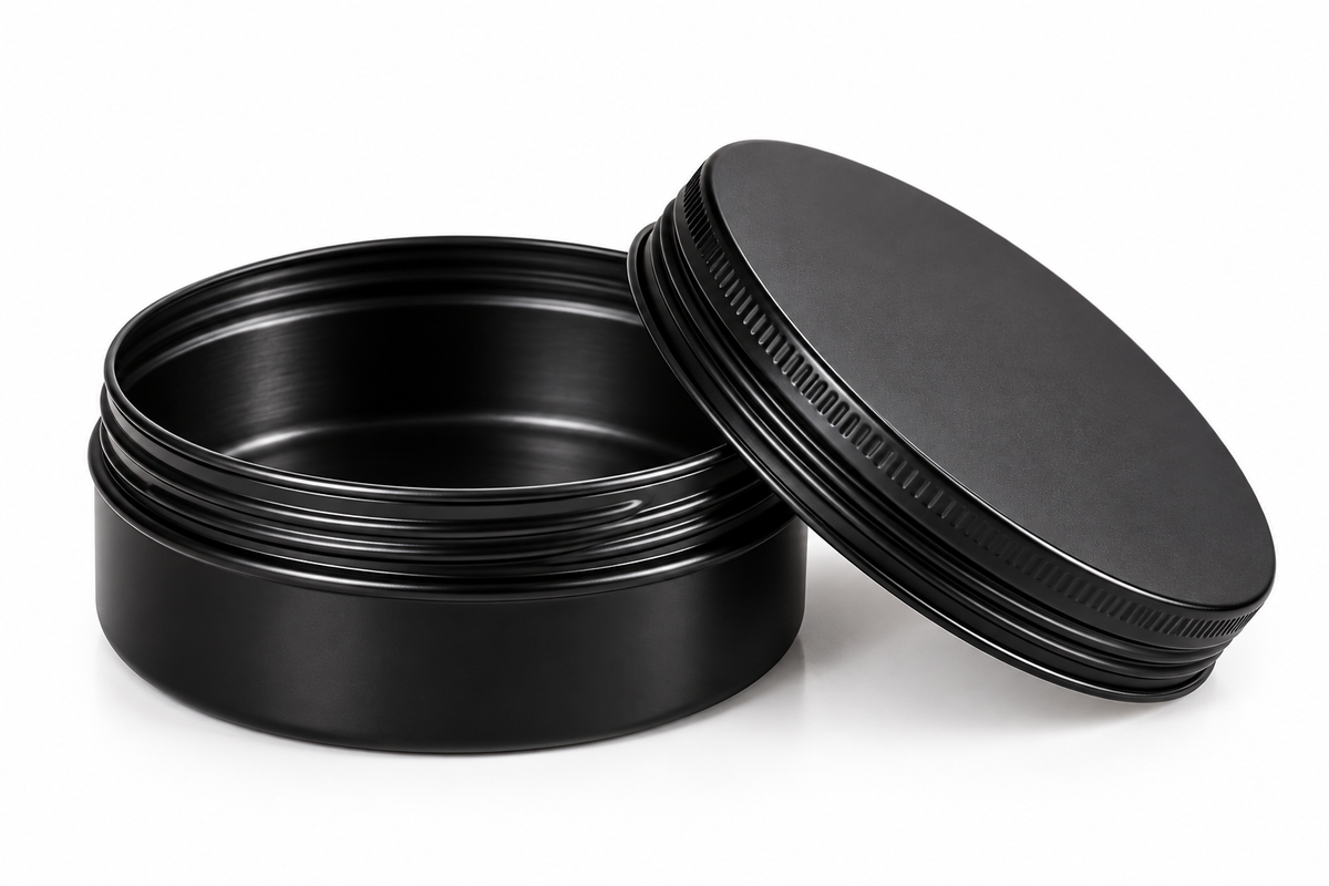 2 oz Black Aluminum Tin