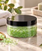 Clear 8 oz PET Wide Mouth Jar with Black Cap