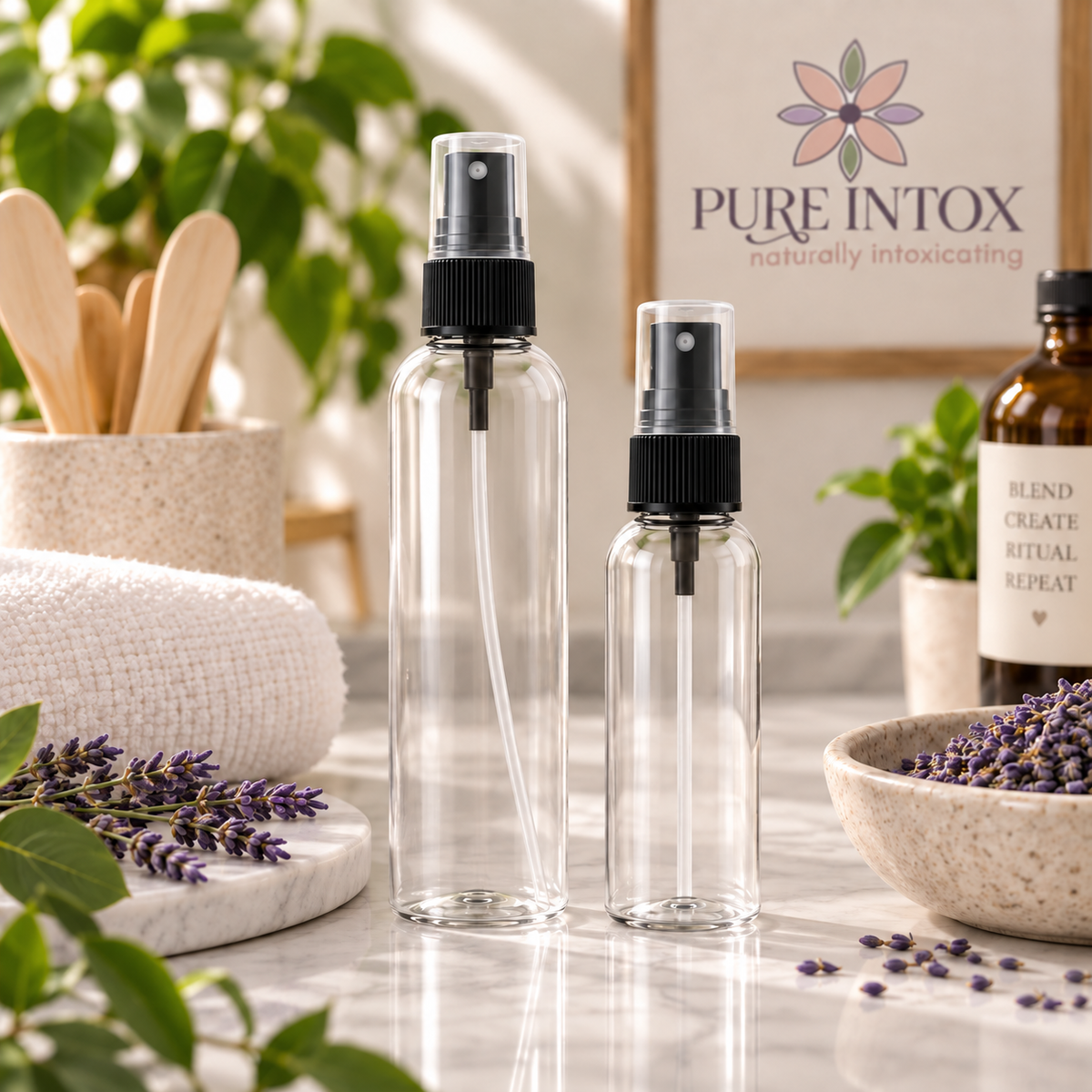 Clear PET Fine Mist Spray Bottles