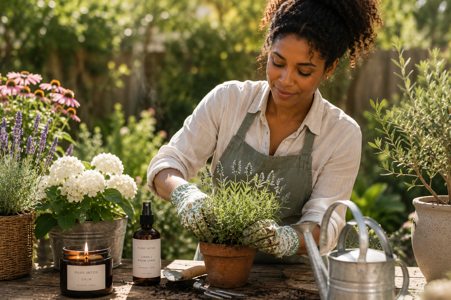 Intentional botanical self-care ritual
