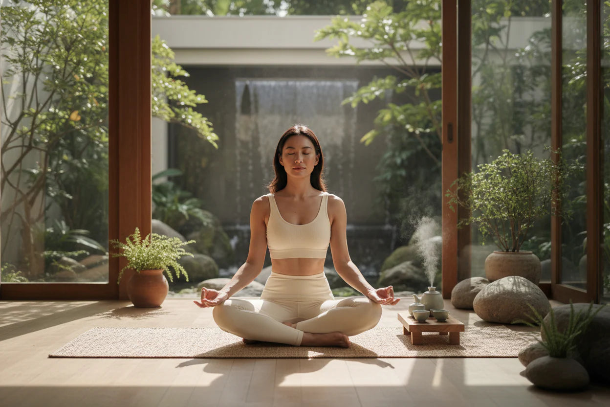Quiet botanical meditation ritual