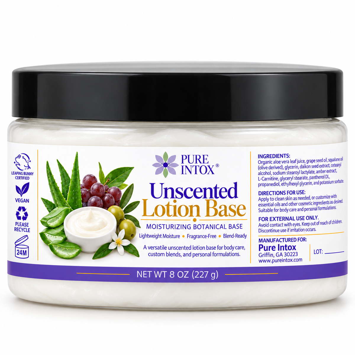 Unscented Lotion Base, Organic